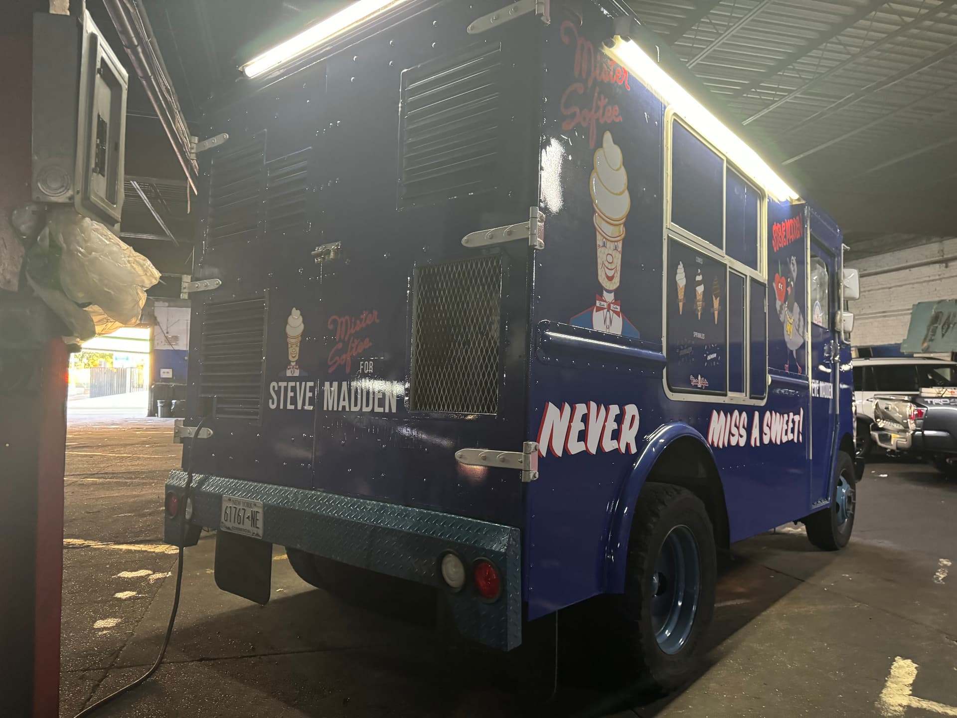 Navy Mister Softee for Steve Madden ice cream truck wrap