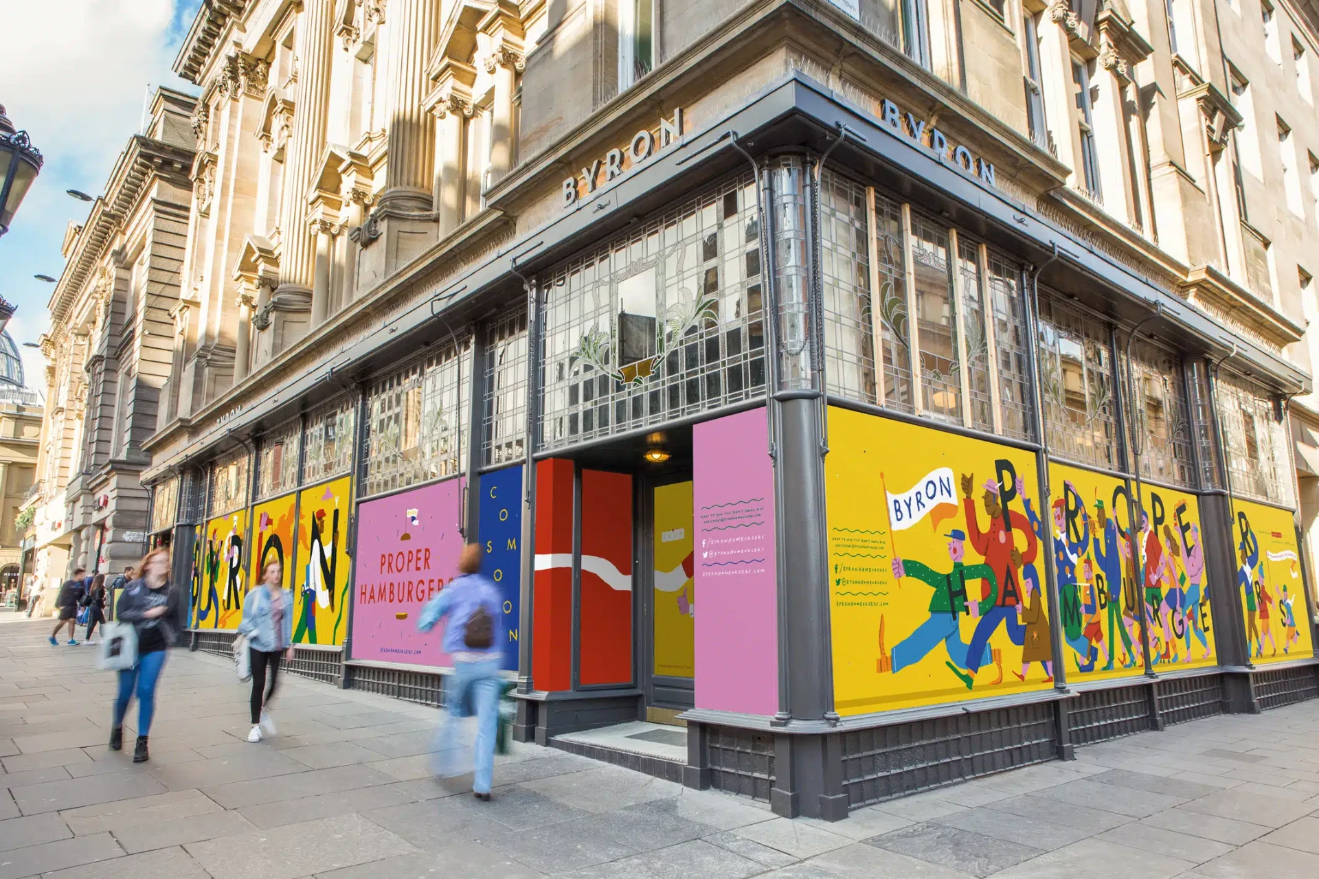 Storefront with printed window graphics branding